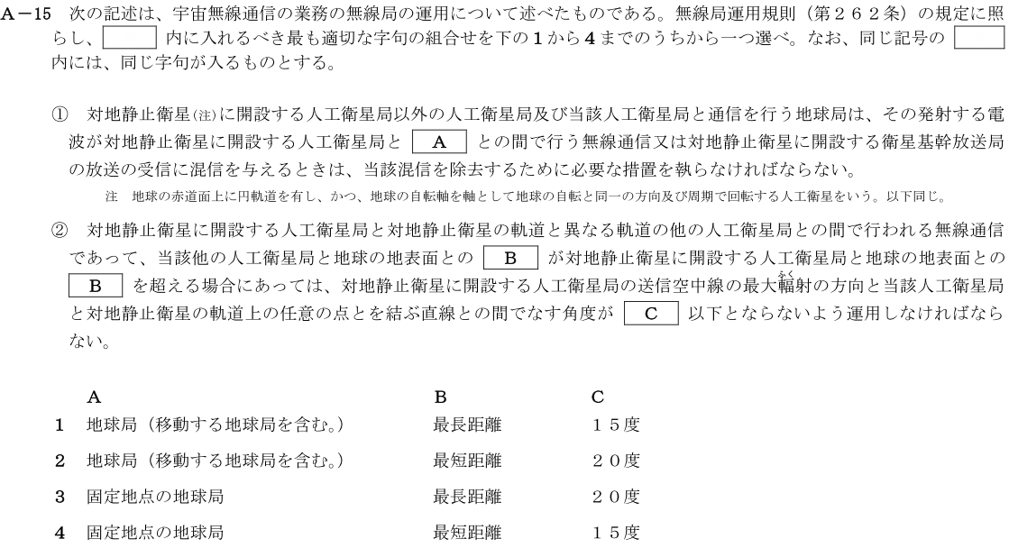 一陸技法規令和4年01月期第1回A15